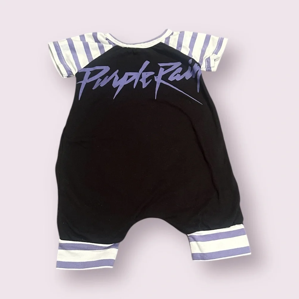 Baby Prince Purple Rain Black and Purple Baby Romper Size SM - Picture 1 of 6